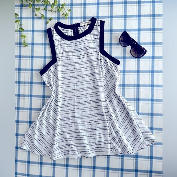 Monteau Black and White Striped Flowy Blouse - Picture 2 of 5